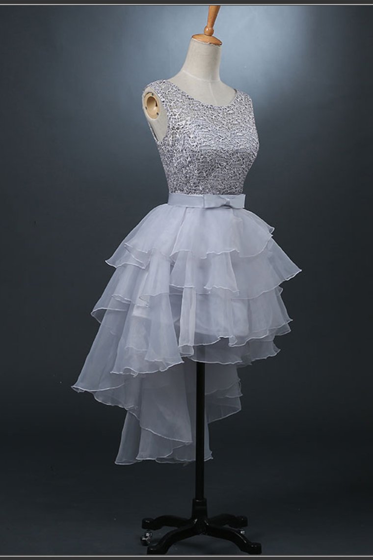 New Arrival Scoop Organza & Lace With Sash A Line Homecoming Dresses
