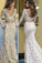 Modest Long Mermaid V-Neck Lace Long Sleeves Wedding Dresses Bridal Dresses