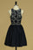 Short/Mini Scoop Satin With Beading A Line Homecoming Dresses