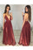 2024 Spaghetti Straps A Line Evening Dresses Tulle With Slit