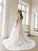 A Line Nude Tulle Pink Lace Appliqued Ball Gown Lace up Beach Wedding Dresses WK918