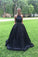 A line Halter Navy Blue Beads Prom Dresses with Pockets Long Evening Dresses WK566
