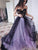 A line Sweetheart Strapless Tulle Sleeveless Lilac Prom Dresses With Appliques Formal Dress WK462