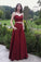 A line Two Pieces Spaghetti Straps Prom Dresses with Pockets Sweetheart Prom Gowns WK624