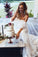 Beach Wedding Dresses Half Sleeve Off the Shoulder Lace Sexy Simple Boho Bridal Gowns W1029