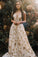 Cap Sleeve A Line Long Lace Prom Dresses With Gold Stars Evening Dresses WK766
