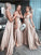 Chic Burgundy Deep V Neck Bridesmaid Dress A Line Sleeveless Backless Prom Dresses BD1009