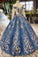 Gorgeous Ball Gown Sheer Neck Long Sleeves Lace up Sequins Appliques Quinceanera Dresses WK970