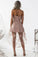 Cute A-Line High Low Blush Pink Spaghetti Straps Lace Short Homecoming Dresses WK04