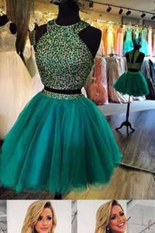 Green Chiffon Prom Dresses Chiffon Backless Open Back Halter Sleeveless Prom Gown WK906