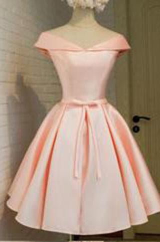 2024 lace up blush elegant Satin homecoming dress cheap pink homecoming dresses WK733