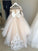 Long Sleeve Tulle Ivory Scoop Flower Girl Dresses with Lace Bowknot Baby Dresses WK879