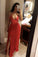 A Line V Neck Chiffon Side Slit Spaghetti Straps Sleeveless Lace Long Prom Dresses WK312