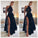 Sexy Black Lace High Split Prom Dresses Halter Floor Length Long Evening Dresses WK616