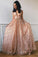Simple Lace Open Back Evening Dresses, A Line Deep V Neck Long Prom Dresses uk PW569