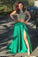 Beading Crystal Sexy Party Dress 2 Pieces Long A Line Evening Formal Dress Prom Dresses WK729