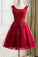 New Arrival A Line Scoop Tulle & Appliques Homecoming Dresses With Sash