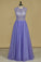 Scoop A Line Prom Dresses Tulle With Beading Open Back Floor Length