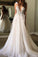 Sexy Spaghetti Straps V Neck A Line Tulle Ivory Backless Prom Dresses Wedding Dresses WK28