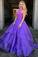 Scoop A-Line Prom Dress Sweep Train Lace Bodice Tulle