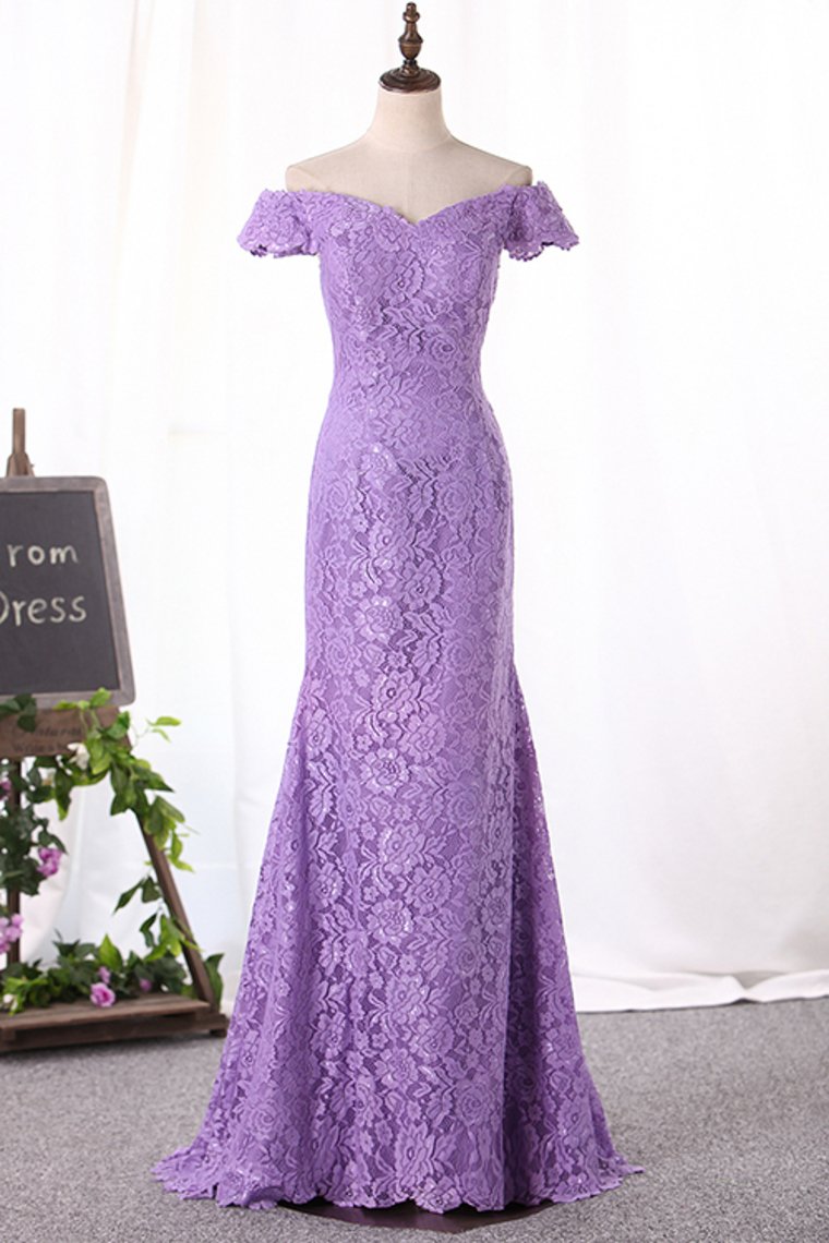 New Arrival Mother Of The Bride Dresses Off The Shoulder Lace Floor Length