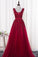New Arrival V Neck Tulle With Applique And Sash A Line Prom Dresses