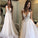 Sexy Spaghetti Straps V Neck A Line Tulle Ivory Backless Prom Dresses Wedding Dresses WK28