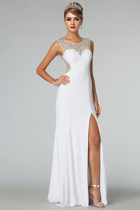 New Arrival Prom Dresses Scoop Neckline Sheath/Column Floor Length Fast Delivery