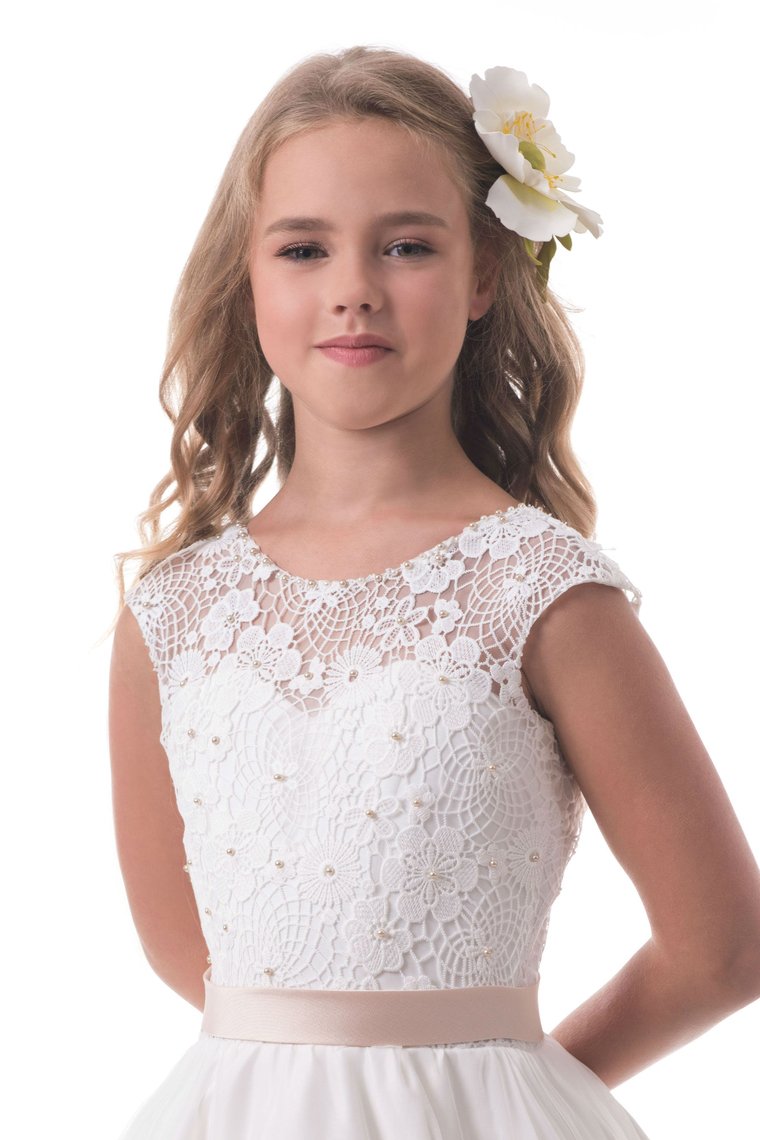 New Arrival Flower Girl Dresses A Line Scoop With Applique And Beads Organza