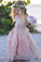2024 Princess A Line Lovely Long Hand-Made Flower Chiffon Flower Girl Dresses WK672
