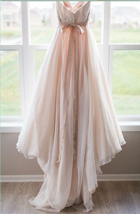 Blush Pink Princess Sweetheart Wedding Dress with Lace Tulle Brides Dress WK100