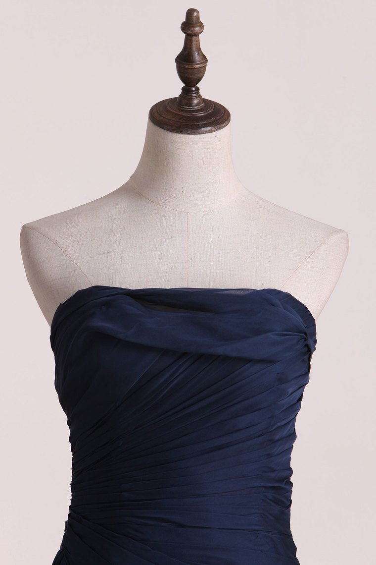 Prom Dresses A Line One Shoulder Chiffon With Ruffles And Slit