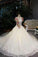 New Arrival Peony Flower Wedding Dresses Scoop Neck Tulle Lace Up With Beaded Bodice