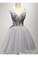 V Neck Tulle Appliqued Homecoming Dresses Sweetheart Beaded Shape Short Prom Dresses