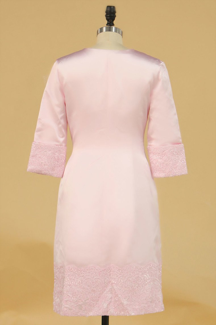 Scoop With Applique And Jacket Mother Of The Bride Dresses Satin