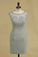 Scoop Sheath Homecoming Dresses With Beads Mini