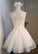 Cute A Line Lace Appliques Scoop Lace up Sequins Knee Length Homecoming Dresses WK965