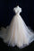 A-Line Off-the-Shoulder Tulle Sweetheart Lace up Ivory Bowknot Beach Wedding Dresses WK183