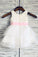 Ball Gown Scoop Neck Tulle Ivory Elastic Woven Satin Short Mini Tiered Flower Girl Dresses WK735