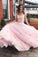 Two Piece Floor Length Tulle Prom Dress with Lace Long Off the Shoulder Dress with Flower WK891
