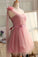 New Arrival One Shulder Bridesmaid Dresses A Line Tulle With Sash