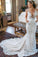 V-Neck Ivory Lace Long Mermaid Elegant Wedding Dresses Wedding Gowns