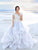 2022 Sparkly Beads Ruffles Organza Scoop Cap Sleeve Lavender Prom Wedding Dresses WK143