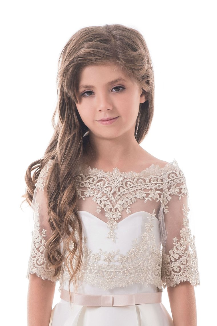 New Arrival Sweetheart Flower Girl Dresses A Line Satin With Jacket