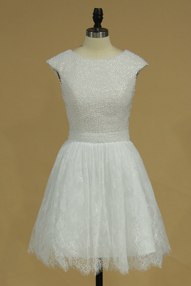 2024 A Line Lace Bateau Homecoming Dresses Short/Mini