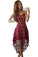 White High Low Spaghetti Hollow Lace V-Neck Sweetheart Homecoming Dress WK188