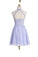 A-line Halter Short Lilac Chiffon Homecoming Dress Appliques Crystal WK483