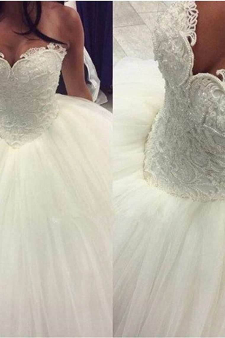 New Arrival Sweetheart Wedding Dresses Tulle Ball Gown Lace Up