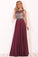 New Arrival Scoop Open Back Prom Dresses With Beading Chiffon