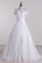Wedding Dresses A Line Boat Neck Tulle With Applique Court Train